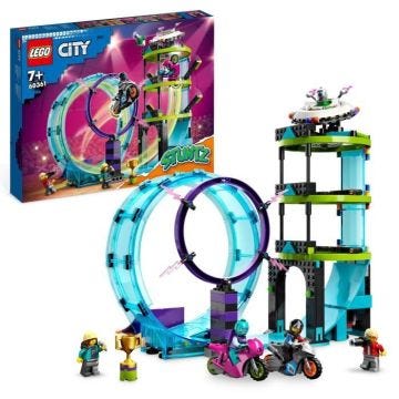 LEGO® City Stuntz 60361 Le Défi Ultime des Motards Cascadeurs, Jouet Motos pour 1 ou 2 Joueurs
