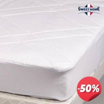 Sweethome - Surmatelas Latex 80x190/200 cm | Imperméable - Enveloppe 100% Coton - Latex Naturel - Forme Drap Housse
