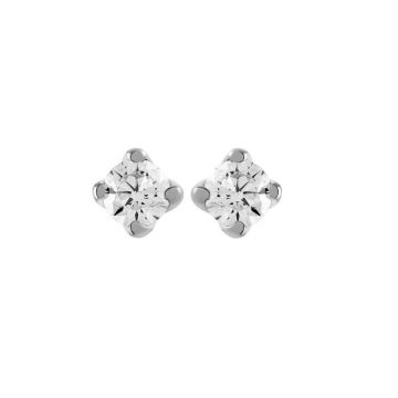 Boucles d'Oreilles femme - BRILLAXIS - Boucles d'oreilles Brillaxis puces diamants or 18 0.11 ct - Couleur de la matière:Blanc