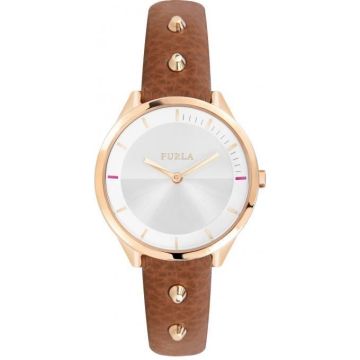 montre furla r4251102523 - montre marron cuir acier femme