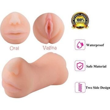 Réaliste Masturbateur homme Double Vagin et Bouche Sextoys pour Masculin Vibrant Téléscopique Perle Sexe Jouets Vibromasseur