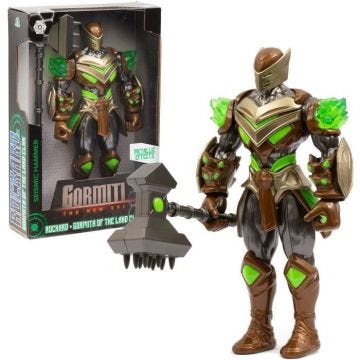 Figurine articulée - GORMITI - Gormiti avec arme Modèle Terre - 27 cm - À partir de 4 ans - GRV061