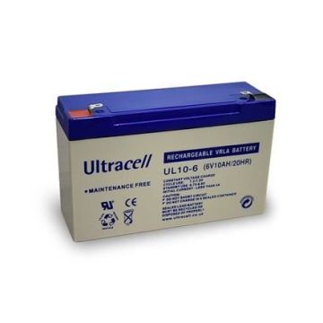 Alpexe® Batterie Plomb (UltraPile) 6 V 10,0 Ah (Faston 250 - 6,4mm) - AKKU 6-10,0 (UL10-6) Ultracell