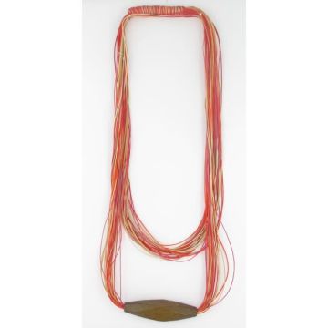 Collier filaire - Fanny Fouks - Rouge - Bois