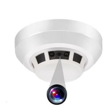 Détecteur de Fumée Caméra Espion Full HD 1080P Caméra Cachée IR Mouvement WiFi Plastique +SD 16Go YONIS
