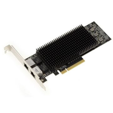 Carte  PCIe réseau Dual Lan 10 GB Ethernet avec 2 ports RJ45. Chipset TEHUTI NETWORKS TN4010 10G NIC