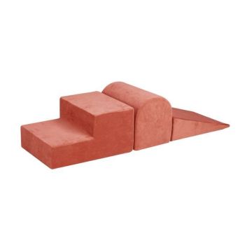 MeowBaby® Aire De Jeux en Mousse MARSALA ROUGE 3 éléments sans piscine à balles