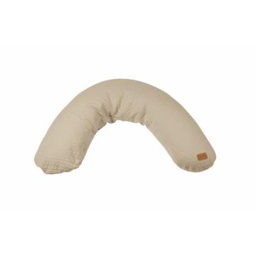 BEABA, Coussin de grossesse et d'allaitement Big Flopsy™, Fleur de coton®, Lin, 170 cm
