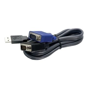 Câble KVM - TRENDNET - 4,57 m - USB 2.0 - Connecteur USB et VGA - Compatible multi-OS