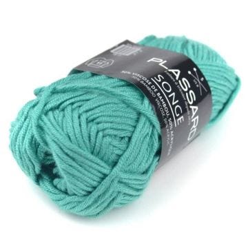 Pelote pour tricoter l'été - PLASSARD - Songe Turquoise Col. 21 - Blanc - Turquoise