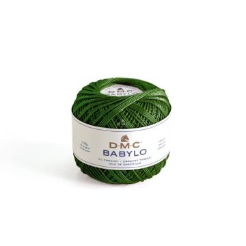 Fil à crocheter Babylo Gross. 30 - DMC - Col. 699 - Vert Fruits Confits - Pelote de 10