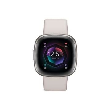 Fitbit Sense 2,Lunar White/Platinum Smartwatch Unisex-Adult, Blanc Lunaire/Aluminium Platine, Taille Unique -