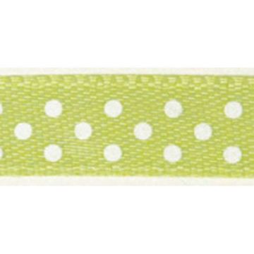 Ruban satin à pois - Rayher - Vert clair - 9,5 mm - 10 m