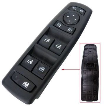 Bouton de Lève Vitre Avant Gauche Côté Conducteur compatible avec FLUENCE LAGUNA III - 254000015R 809610006R 809610007R