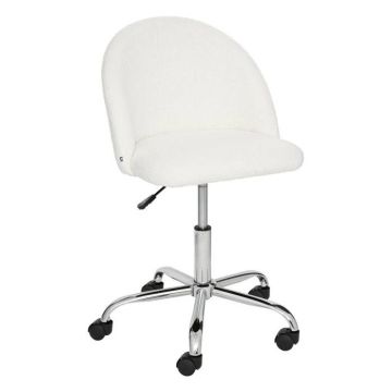 Chaise de bureau - ATMOSPHERA - Tissu Blanc - Réglable en hauteur - Design Contemporain - 1 place