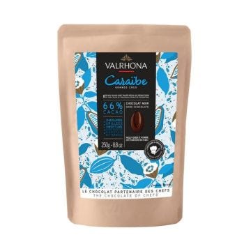 Sachet de fèves chocolat noir Caraïbe 66%, Valrhona x2