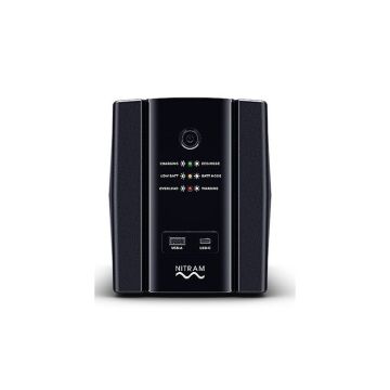 ONDULEUR ELITE VALUE IEC 1500 VA/900W IEC*6 USB+USB Charge 12V/7 AH*2