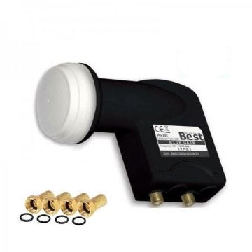 LNB Twin Best Germany HIGH GAIN 70 dB + 4 FICHES F