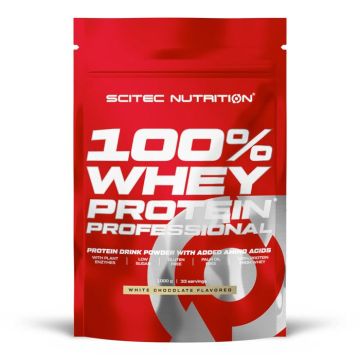 Whey concentrée Scitec Nutrition - 100% Whey Protein Professional - White Chocolate 1000g