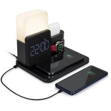 BigBen Connected Base de charge induction 5 en 1 Noir + Réveil + Lampe - 3571211502036