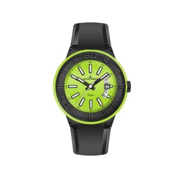 Jacques Lemans - 1-1784N - Montre Mixte - Quartz Analogique - Bracelet Silicone Noir