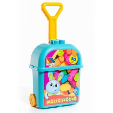 Chariot de Blocs - MOLTO - Chariot de Blocs Bleus Moltó - 20 pièces - Jouet pour enfants