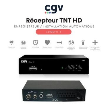 Récepteur Enregistreur TNT HD - CGV - Etimo 1t-2 - HDMI, USB 2.0 - Time Shift, Timer, Instant Replay