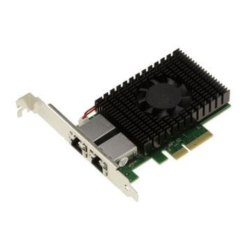 Carte réseau PCIe 3.0 x4 Dual 10 Gigabit Ethernet - 2 ports RJ45 10G Dual Chipset Aquantia AQtion AQC107S avec pont ASM1812