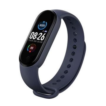 M5 Bracelet intelligent Étanche Fitness tracker pression artérielle moniteur de fréquence cardiaque - Bleu