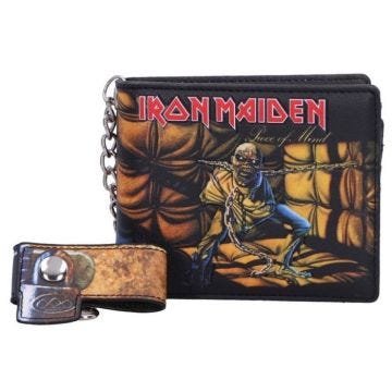 portefeuille iron maiden piece of mind simili cuir groupe hard rock