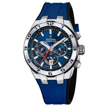 MONTRE POUR HOMME FESTINA CHRONO BIKE BLEU AVEC BRACELET EN CAOUTCHOUC F20671/1