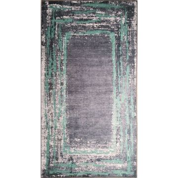Tapis RING Noir/Vert Dimensions - 80x150
