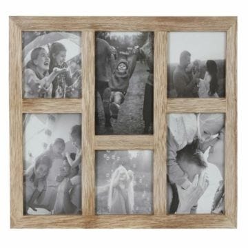 cadre photo 35 x 1,2 x 29 cm verre naturel montagne bois mdf