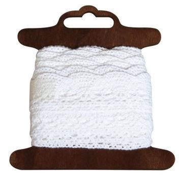 Ruban dentelle - Blanc - Grand motif