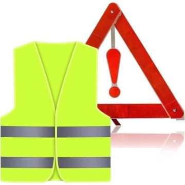 Triangles de signalisation pour Auto Gilet Jaune VoitureTriangle Voiture Gilet Jaune Velokit securite VoitureHaute visibilit