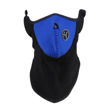 Masque de Néoprène Bleu et de Laine Thermique pour monter à bicyclette