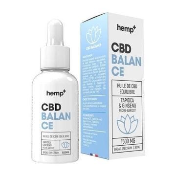 Huile CBD Concentration "BALANCE" Hemp+, 4500mg (15%), Broad Spectrum (sans THC), 100% Naturel, Ginseng, Vegan. France. (30ml)