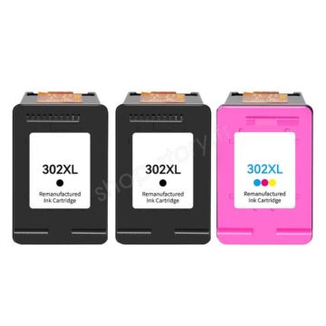 SHOP-STORY - HP302XL_2N+1MLT : Pack de 3 Cartouches 302 XL Compatibles pour Imprimante HP 302 XL
