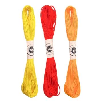 Echeveaux de coton pour bracelet brésilien Rouge et orange