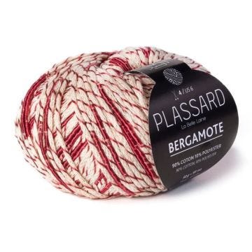 Fil chainette Coton d'été Plassard Bergamote Grenat - PLASSARD - Col. 63 - Blanc - Grenat
