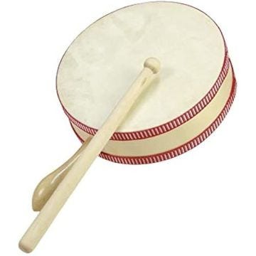 Tambour en bois - REIG - 15 cm - Avec poignée - Pour enfants - Avertissement de sécurité