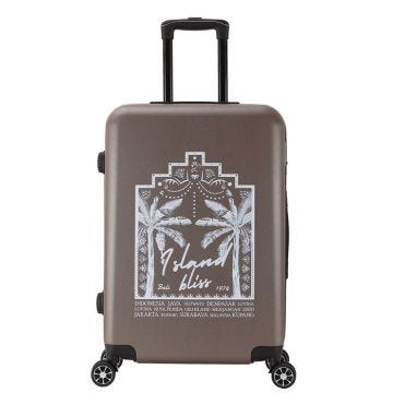 DEELUXE - Valise cabine 4 roues double ABS rigide 55cm TROPICAL DREAM BRONZE