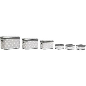Ensemble de paniers - DKD Home Decor - Standard - Blanc et gris - Bambou et MDF - 51x35x33 cm