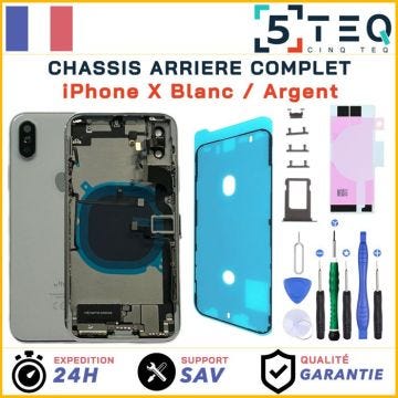 Chassis Prémonté Remplacement pour iPhone X Blanc Complet, NFC + Kit