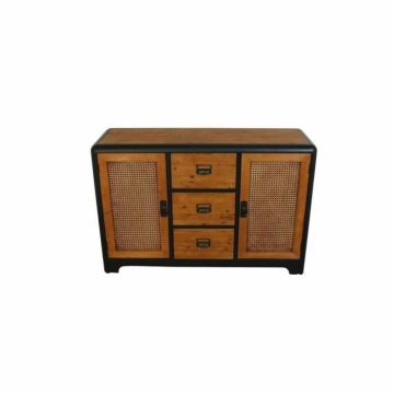 Buffet - Sapin - Métal - Blanc - 120x40x79 cm