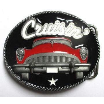 Boucle de ceinture voiture US rouge - Cruising officiel USA - Homme femme mixte