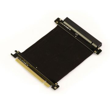 Nappe d'extension PCI Express de type riser. Connecteurs PCIe x16 et nappe semi rigide blindée 15cm