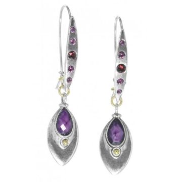 Lyzea : Boucles d'oreille crochet medium 5 strass - Franck Herval {couleur}