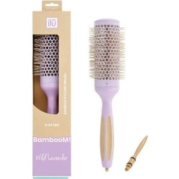 Brosse ronde Ilu Bamboom 43 mm - Violet - Bambou - Adulte