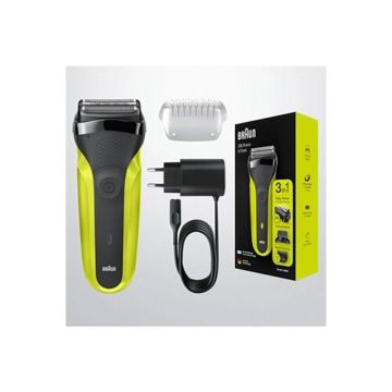 Rasoir Electrique - BRAUN - 300BT Jaune - Sans fil - Batterie rechargeable - Têtes x 6